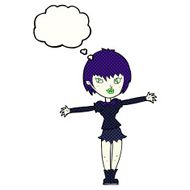 cartoon vampire girl with thought bubble N213