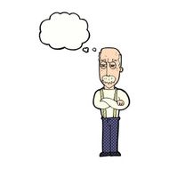 cartoon annoyed old man with thought bubble N66