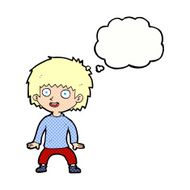 cartoon excited boy with thought bubble N142