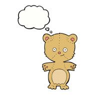 cartoon happy teddy bear with thought bubble N2