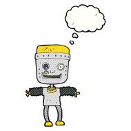 cartoon robot with thought bubble N169