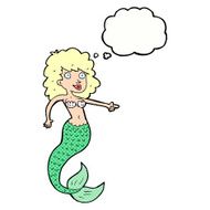cartoon mermaid with thought bubble N63