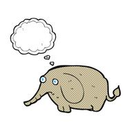 cartoon sad little elephant with thought bubble N10