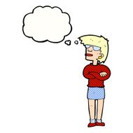 Cartoon Annoyed Woman With Thought Bubble N180
