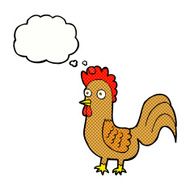 cartoon rooster with thought bubble N9