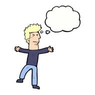 cartoon stressed man with thought bubble N66