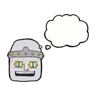 cartoon robot head with thought bubble N61