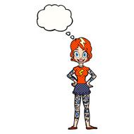 cartoon woman with heavy tattoos thought bubble N9
