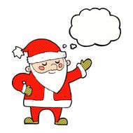 cartoon santa claus with thought bubble N190
