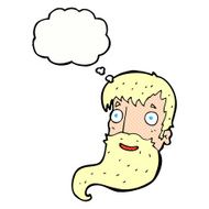 cartoon bearded man with thought bubble N47