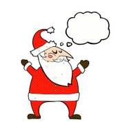 cartoon santa claus with thought bubble N191