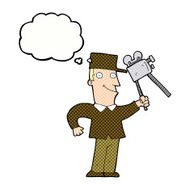 cartoon film maker with thought bubble N9