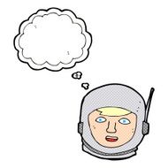 cartoon astronaut head with thought bubble N8