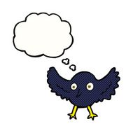 cartoon crow with thought bubble N14