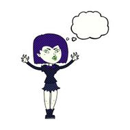 cartoon vampire girl with thought bubble N214