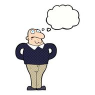 cartoon worried man with thought bubble N91