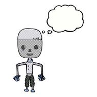 cartoon robot with thought bubble N171
