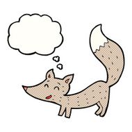 cartoon little wolf with thought bubble N23