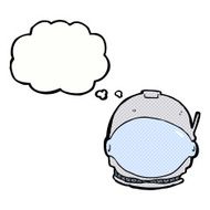 cartoon astronaut face with thought bubble N7