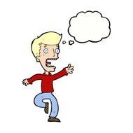 cartoon terrified man with thought bubble N220
