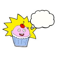 cartoon cupcake with thought bubble N3