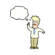 cartoon man with idea thought bubble N106