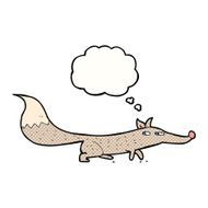 cartoon little wolf with thought bubble N24