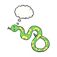 cartoon snake with thought bubble N61