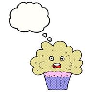 cartoon big cupcake with thought bubble N2
