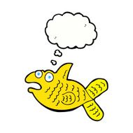 cartoon fish with thought bubble N90