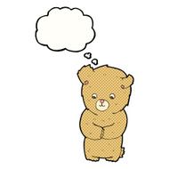 cute cartoon teddy bear with thought bubble N10
