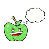 cartoon apple with thought bubble N34