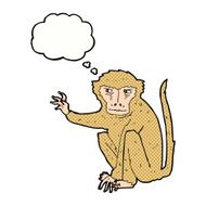 cartoon evil monkey with thought bubble N6