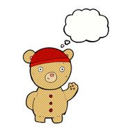 cartoon teddy bear with thought bubble N98