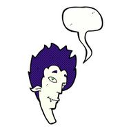 cartoon vampire head with thought bubble N40