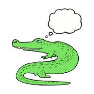 cartoon crocodile with thought bubble N39