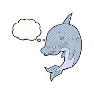 cartoon shark with thought bubble N40