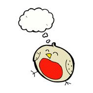 cartoon robin with thought bubble N34