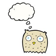 cartoon owl with thought bubble N63