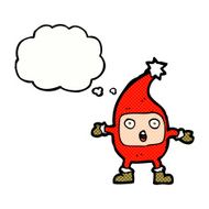 cartoon funny christmas creature with thought bubble N20