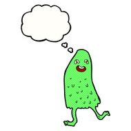 cartoon funny slime monster with thought bubble N15