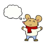cartoon mouse with thought bubble N17