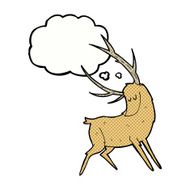 cartoon stag with thought bubble N6