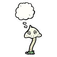 cartoon mushroom with thought bubble N2