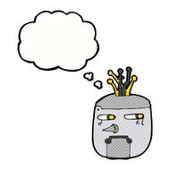 cartoon robot head with thought bubble N62