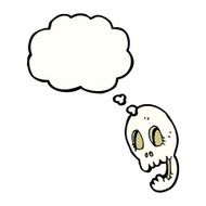 funny cartoon skull with thought bubble N21