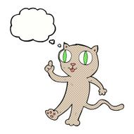 cartoon cat with idea thought bubble N6