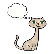 cartoon cat with thought bubble N39
