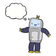 cartoon robot with thought bubble N172