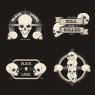 Set of retro vintage badge symbol with skull N2